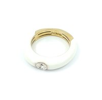 Anello Adolfo Courrier Donna SINGLE WHITE in Oro giallo Diamante 0.25 Ct 02S4 - 02S4